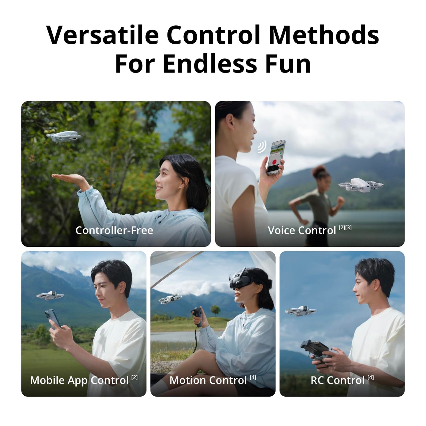 DJI Neo Three-Battery Combo, Mini Drone with 4K UHD Camera for Adults, 135g Self Flying Drone that Follows You, Palm Takeoff, Subject Tracking, QuickShots, Stabilized Video (Controller-Free)