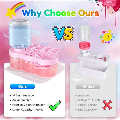 Paint Brush Cleaner Tool - Brush Washer Painting Station, Paintbrush Cleaners Water Dispenser Circulation, Art Acrylic Cleaning Watercolor Rinser for Kids Adult Artist