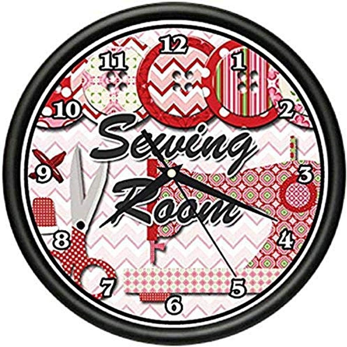 SignMission Sewing Room Wall Clock for Seamstress Tailor Fabric Crafts Gift