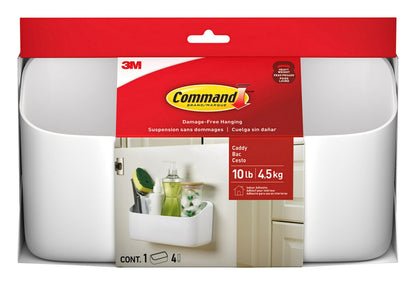 Command 10 Lb Large Organizing Caddy with 4 Strips, 9.91" x 3.38" x 5.15", Heavyweight Damage-Free Hanging for Organizing Cleaning Supplies, Closet, and Pantry