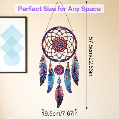 Sunovate DIY Dream Catchers Diamond Painting Kit - Handmade Craft for Boho Decor, Symbol of Good Dreams & Positive Energy, All-Inclusive Crafts for Adults (Dreamy)