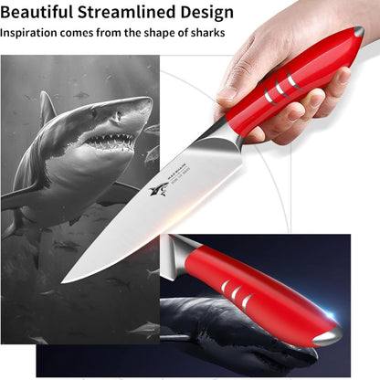 MAD SHARK Paring Knife 5 Inch Ultra Sharp, Small Kitchen Knife, German molybdenum-vanadium Stainless Steel, Ergonomic Handle Design, Chopping Knife for Precise Cutting, Peeling, Slicing