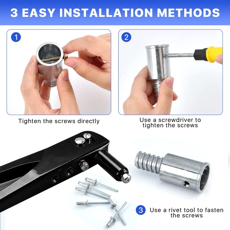 Elesunory 6Pcs Threaded Tip Replacement, Broom Handle Threaded End, Ultra Threaded Tip Repair Kit, Metal Broom Handle Adapter for 0.98 Inch Broom Stick Pole