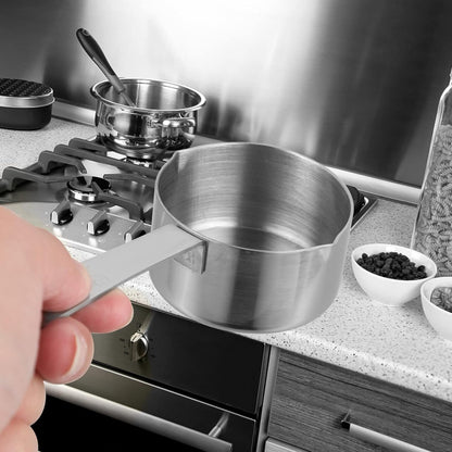 Hemoton Mini Sauce Pan, Stainless Steel Butter Warmer Pot, Milk Warmer, Chocolate Melting Pot, 80ml