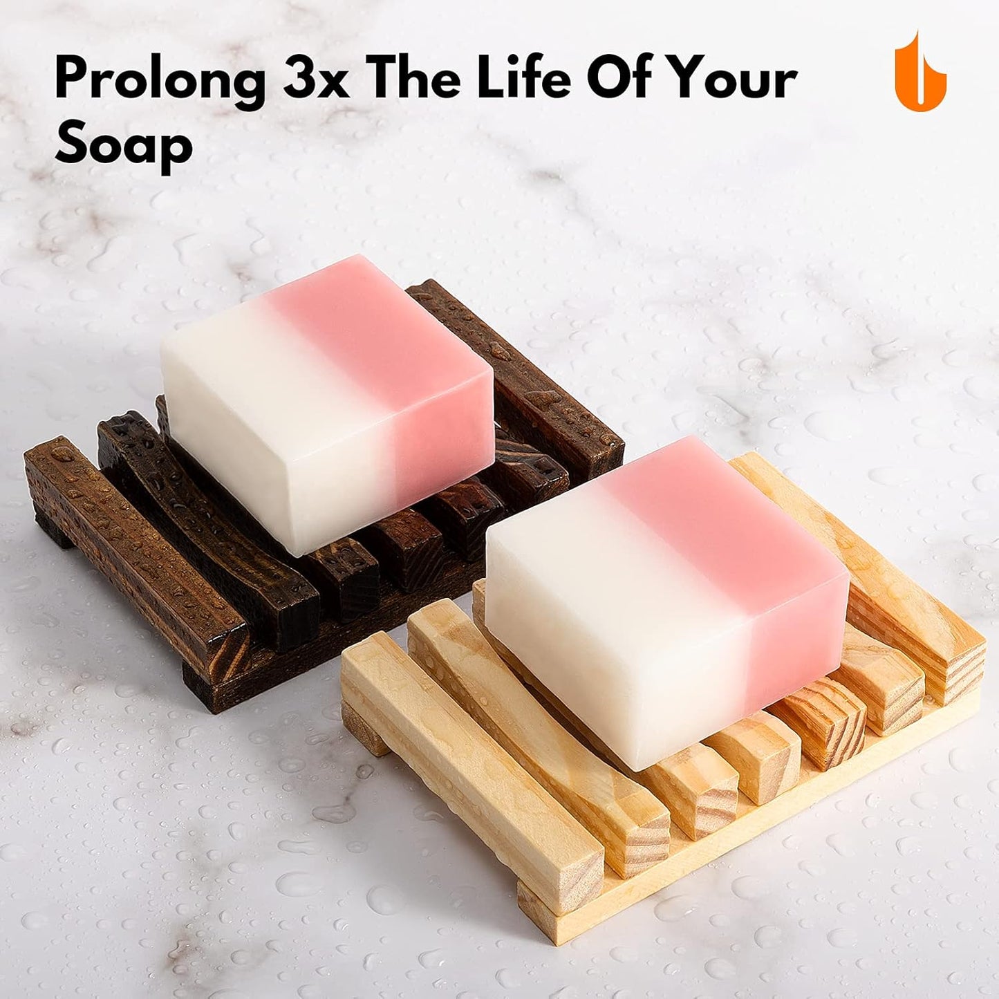 Urbanstrive Eco-Friendly Natural Wooden Soap Dish - Biodegradable Soap Saver Holder Tray for Bathroom, Zero Waste,