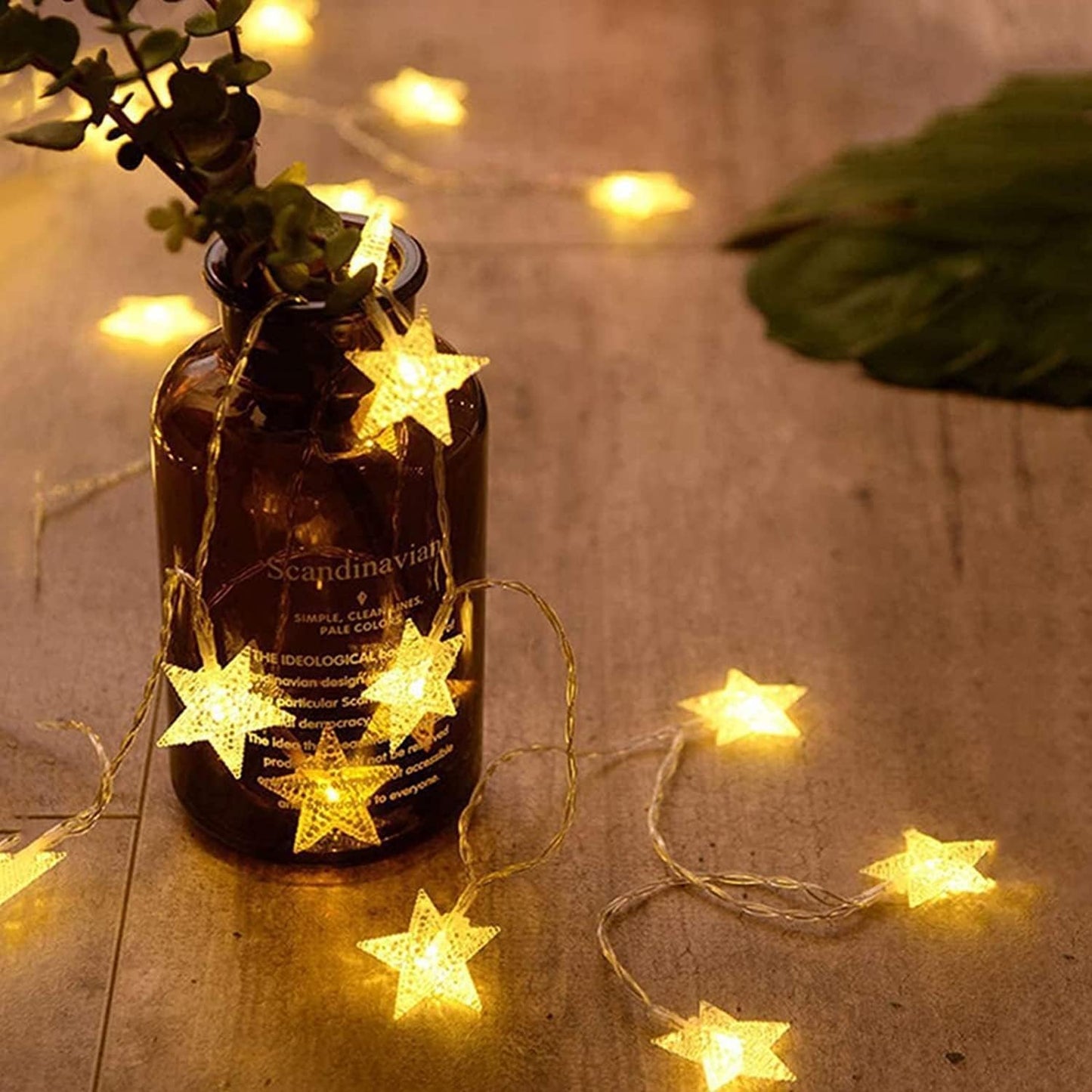 20 10 ANJAYLIA LED Star String Lights FT Fairy Christmas Lights Battery Operated for Indoor & Outdoor, Party, Wedding