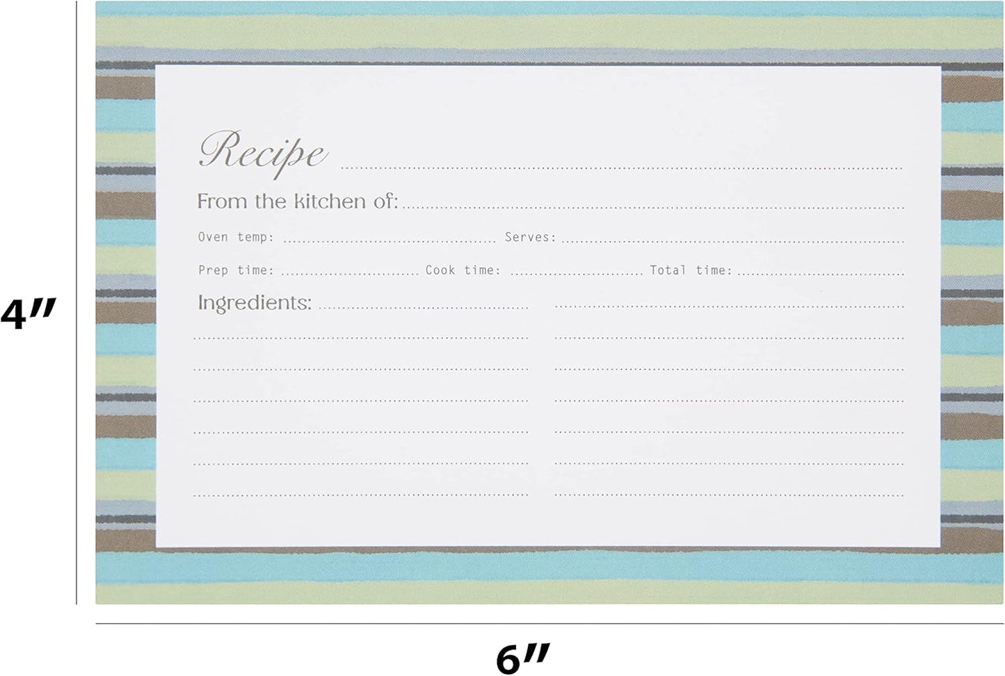 C.R. Gibson Forage 4x6 Double Sided Recipe Cards, Multicolor