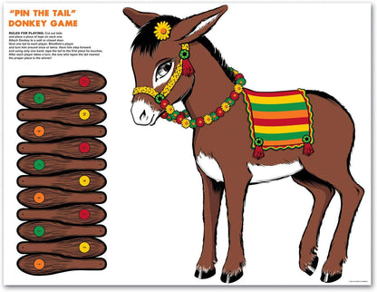 12 (1 count) (1/Pkg) Donkey Game (mask & tails included) Party Accessory