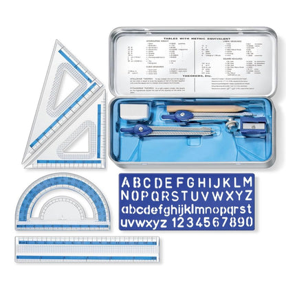 STAEDTLER Geometry Set, 24-Pack, 10 Pieces Per Set, Math Set with Compass and Protractor Set, Ruler and Square Set, Drawing and Measuring Tools with Storage Case for Students, 240 Total Pieces