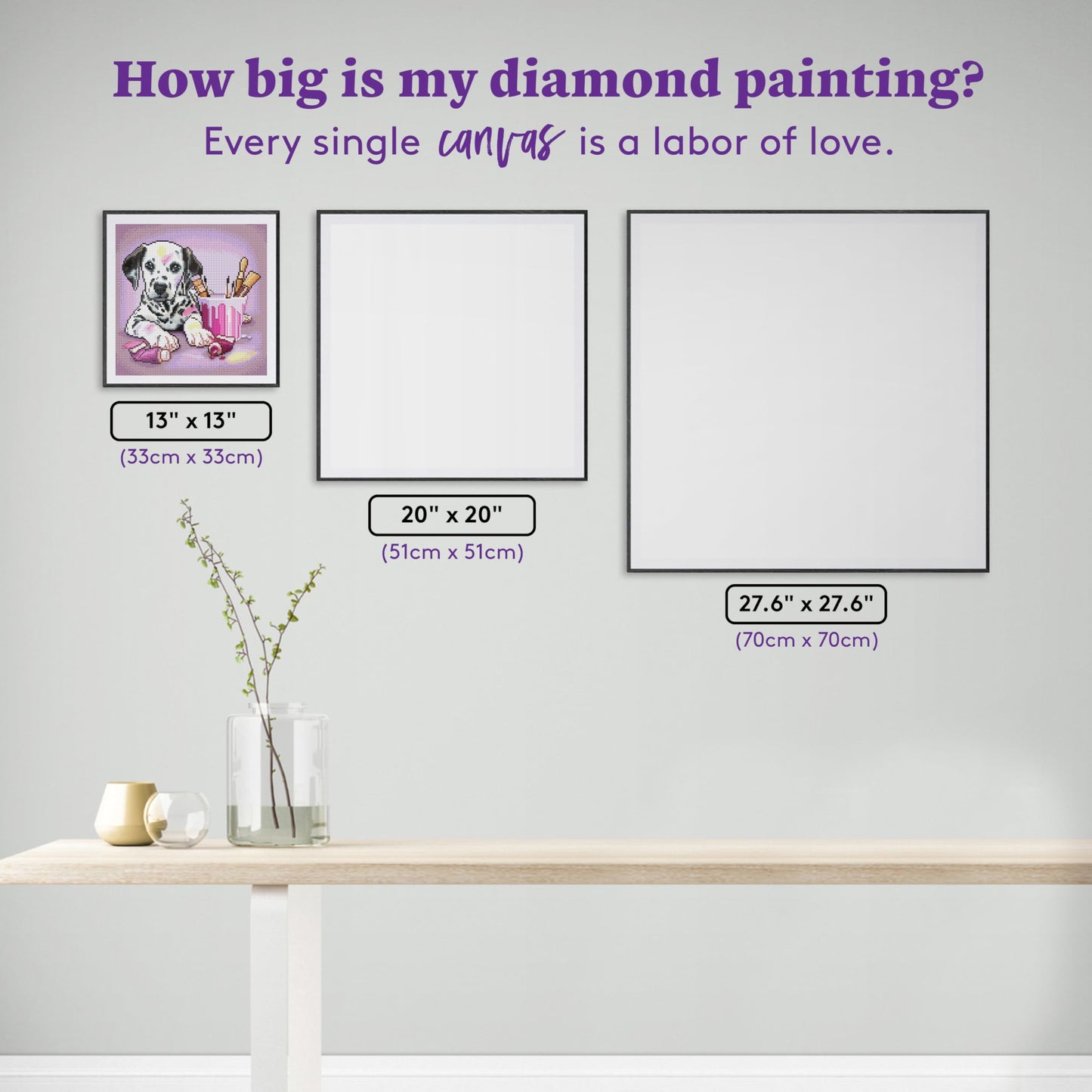 DIAMOND ART CLUB Paint Me Beautiful - Dalmation Diamond Painting Kit, Fun DIY Crafts for Adults, Round Diamond Art Canvas, 13" x 13" (33 cm x 33 cm)