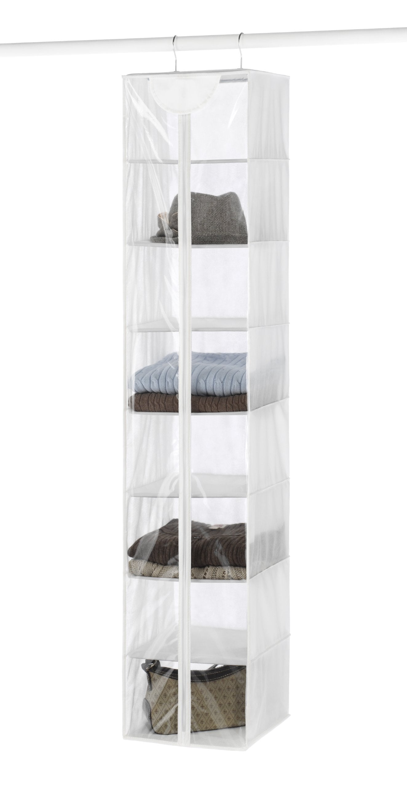 Whitmor Crystal Clear Hanging Sweater Bag - White