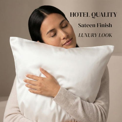 Beckham Hotel Collection Queen Pillows - Soft Down Alternative with Cotton Pillowcases | Set of 2, White