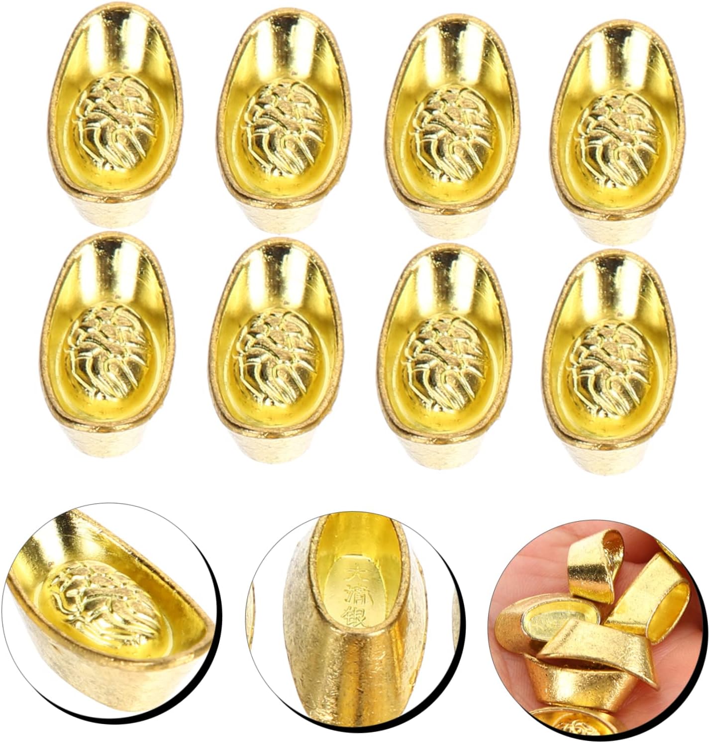 20pcs Chinese Wealth Iron Ingot Home D cor i Ching Feng Shui Citrine Yuan Bao Statue Lucky Money Mini Zinc Alloy