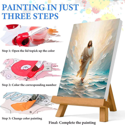 Paint by Numbers for Adults and Kids Beginner 3 Pack Christian Jesus Painting by Number Kits On Canvas Number Artist Paint by Number Kit DIY Oil Painting Acrylic Paints, Home Wall Decor(Frameworkless)