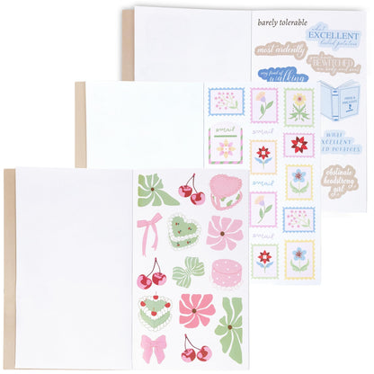 Steel Mill & Co Assorted Sticker Book, 35 Sheets with Hundreds of Paper Stickers, Aesthetic Icons, Bookish Quotes & Illustrations, Planner & Journal Stickers with Elastic Closure (Volume 1)