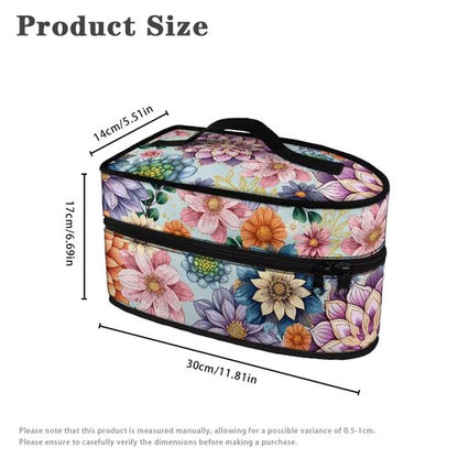 Goncariar Steam Iron Storage Bag with Zipper Handle, Foldable Portable Iron Storage Case Protective Carrying Bag Universal for Most Irons- Bright Blossom
