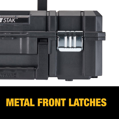 DEWALT Tool Box TSTAK II, 13 In. Flat Top Tool Storage Case, Stackable Organizer Hard Case Portable Toolbox, Heavy Duty, Holds Up To 66 lbs (DWST17807)