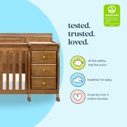 Davinci Kalani 4-in-1 Convertible Crib and Changer Combo in Chestnut