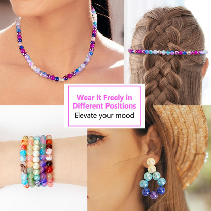XSEINO 192 Colors 4800pcs 8mm Dream Candy Colorful Series Glass Beads Bracelet Making Kit,8 Box Different Unique Styles Crystal Bead for Making and DIY Crafts