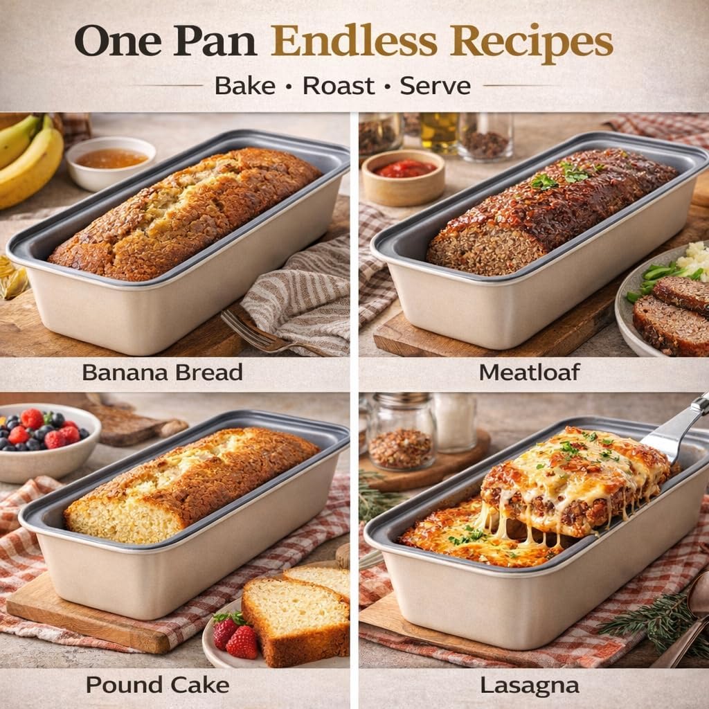 13x4 Inch 3-Pack, Loaf Pan Nonstick Carbon Steel Bread Pan for Even Baking, Long Baking Pan for Homemade Sourdough