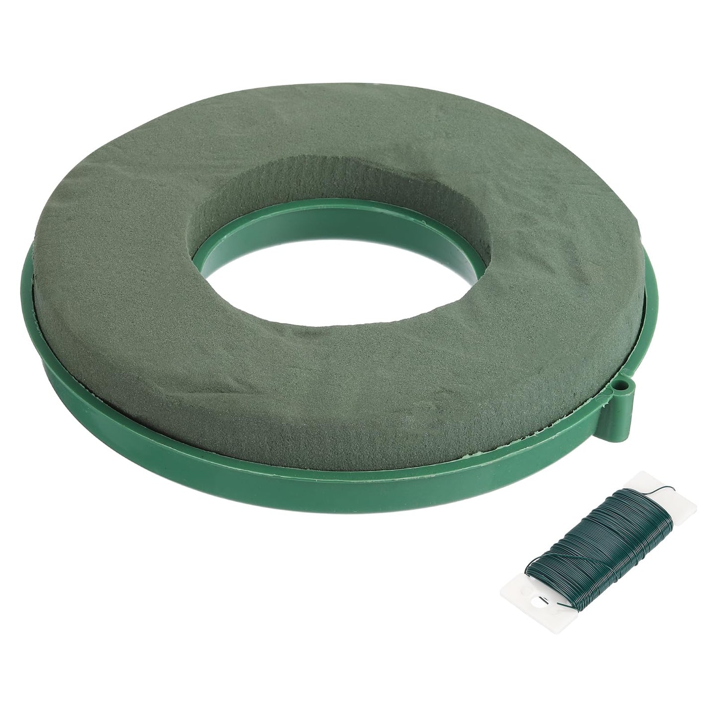 MECCANIXITY Foam Mud Block Ring Flower Foam Ring with Suction Cup 20CM Green Car Flower Mud for Holiday Decoration Wedding Car Decor