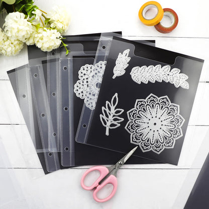 10 PCS 6.5 Inch Stamp and Die Storage Bag with Rubber Magnetic Sheets and Die Cut Storage Pockets Envelopes Binder, Die Storage Set Stencil Organizer for Card Making & Scrapbooking