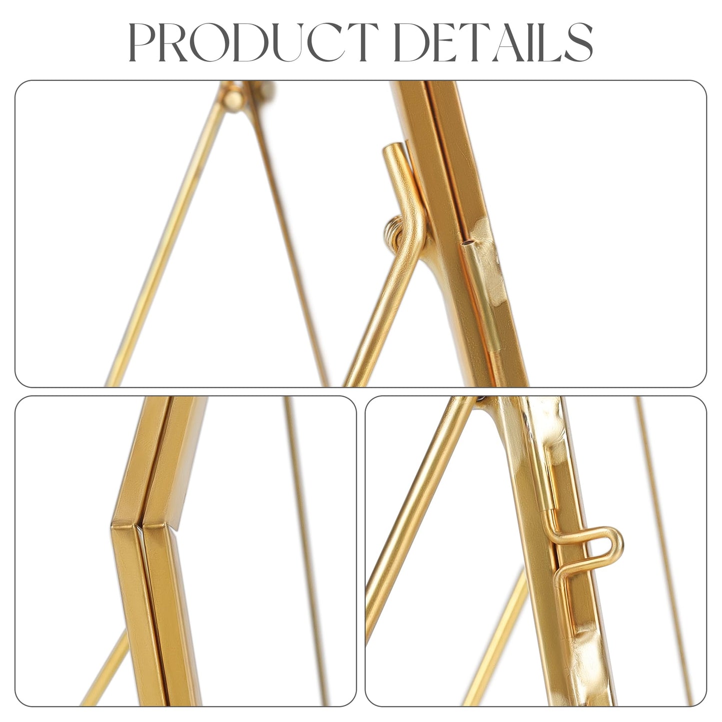REDHUGO Double Glass Frame for Pressed Flowers Handmade, Tabletop Photo Frame for Floating Picture and Flower Press, Simple, Metal Geometric, Square, Gold, 4x4 Inches
