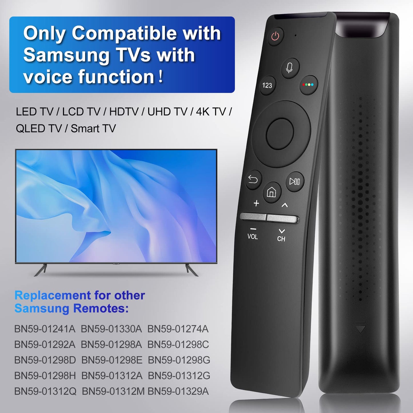 Voice Replacement for Google-Chromecast-Remote, G9N9N for Chromecast with Google TV Remote, for Google TV Streamer (Only for Snow Chromecast Google)