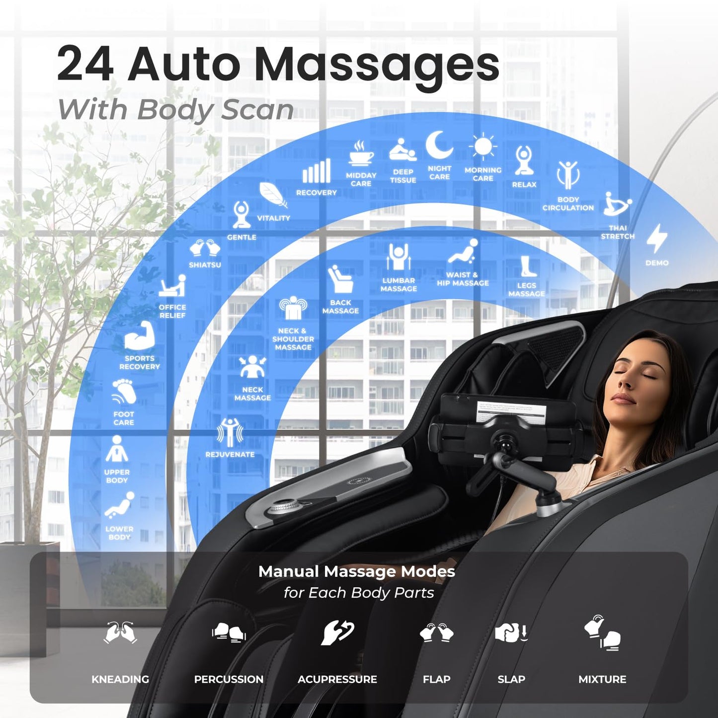 Osaki Vibe 4D l 4D Massage Mechanism l Automatic Body Scan l Deep Calf-Kneading l Space-Saving Technology l 3-Stage Zero Gravity l 32-Cell Full Body Air Massage