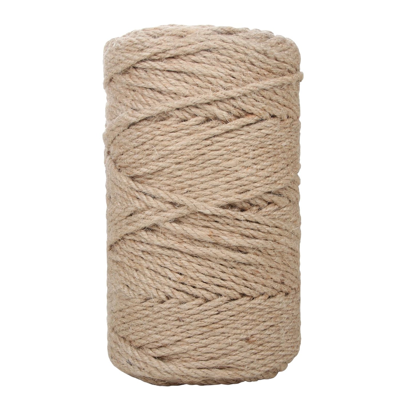 Jute Twine 3 mmx109 Yard 3 Strand, Munzong Natural Handmade 3 Twisted Burlap Twine String for Crafts, Garden Hemp Rope for DIY Knitting Plant Hanger Gift Wrapping Bundling Packing Gardening Decor 100m