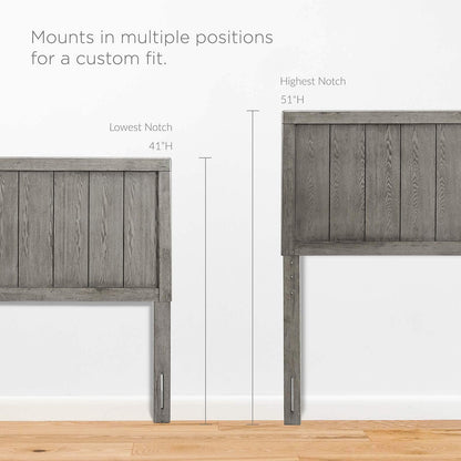Modway MOD-6216-GRY Robbie Twin Wood Headboard, Gray