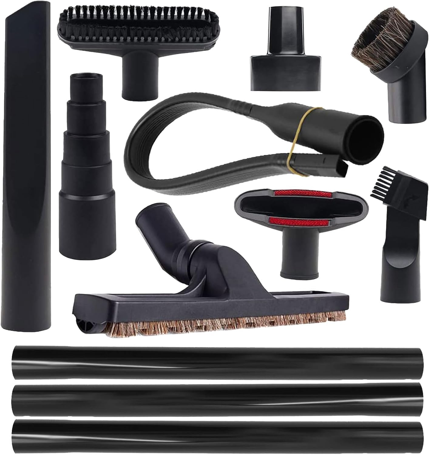 12 1-1/4" Pcs Universal Vacuum Attachment Kit, Vacuum Hose Adapter, Vacuum Cleaners Accessories with Horse Hair Brush