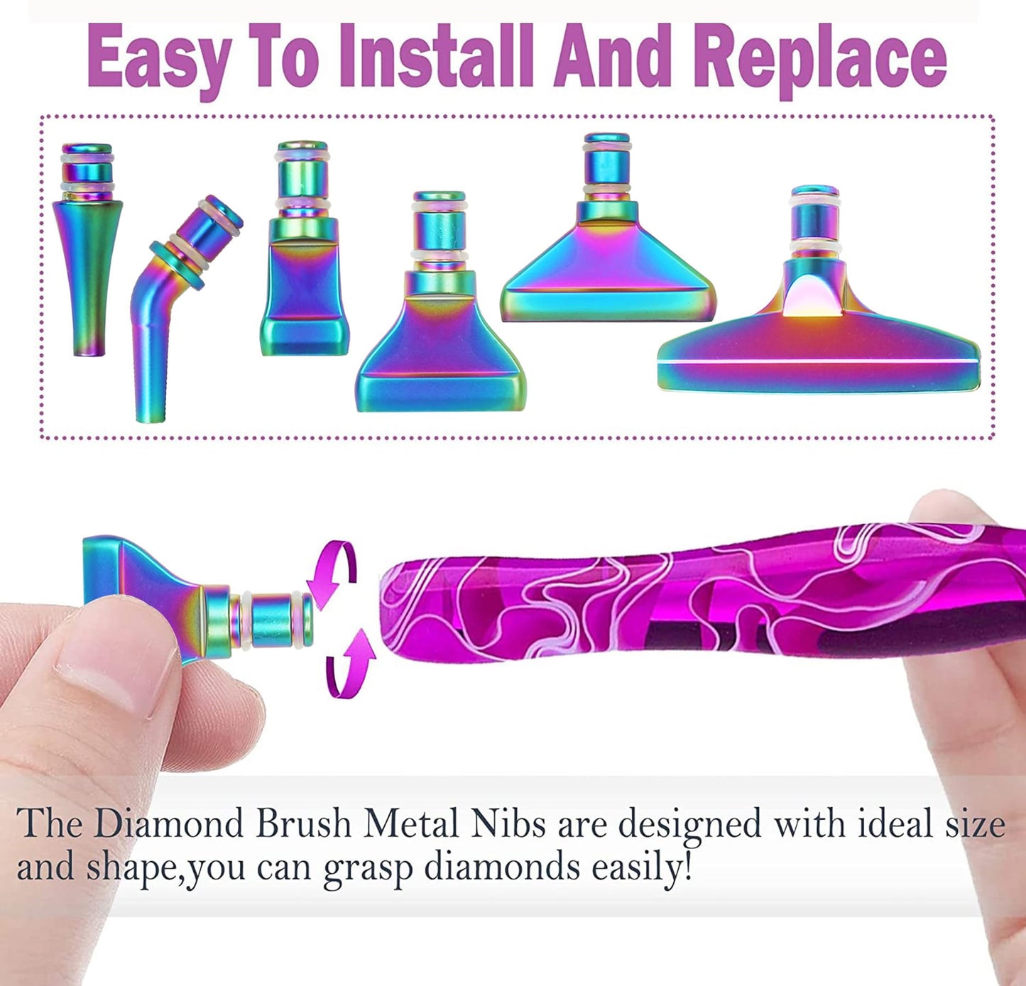 Heyseri Diamond Painting Pens, “Classic Wax Stylus” Diamond Art Pen, Gem Painting Tools Accessories, Gem Art Pen with Metal Tips for 5D Craft Nail