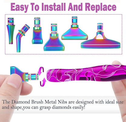 Heyseri Diamond Painting Pens, “Classic Wax Stylus” Diamond Art Pen, Gem Painting Tools Accessories, Gem Art Pen with Metal Tips for 5D Craft Nail