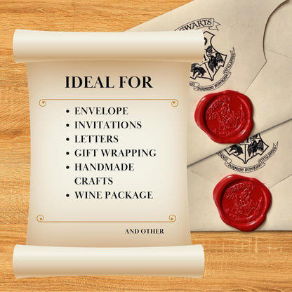 Pack of 6 Wax Seal Stamps – Wooden Hilt and Wax Seal Stamp Harry Potter 6PCS 1PCS Harry Potter Sealing Heads Set Vintage Prints Kit for Envelope Postcard Invitation Letters Gifts