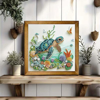 ZQEATRY Sea Turtle Animal Special Shape Diamond Art Kits for Adults,5D Diamond Painting Kits for Beginner,DIY Diamond Crystal Rhinestones Painting Kits for Home Wall Decor Gift 11.8 X 11.8inch