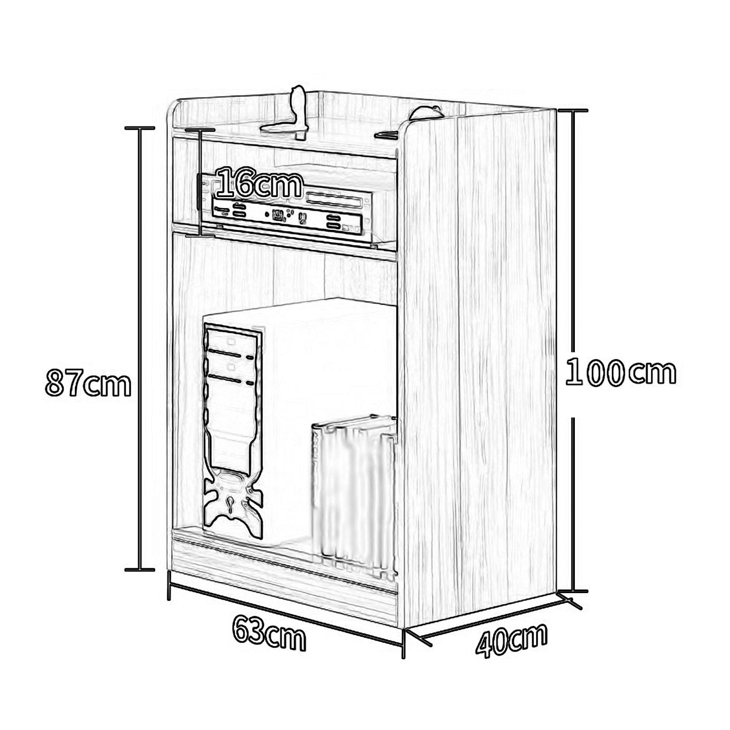 Lectern Podium Stand, Podium,Standing Desk Host Stage Speaking Reading Table for Classroom with Wire Hole, Apply to Conference Auditorium/Black/63x40x110cm
