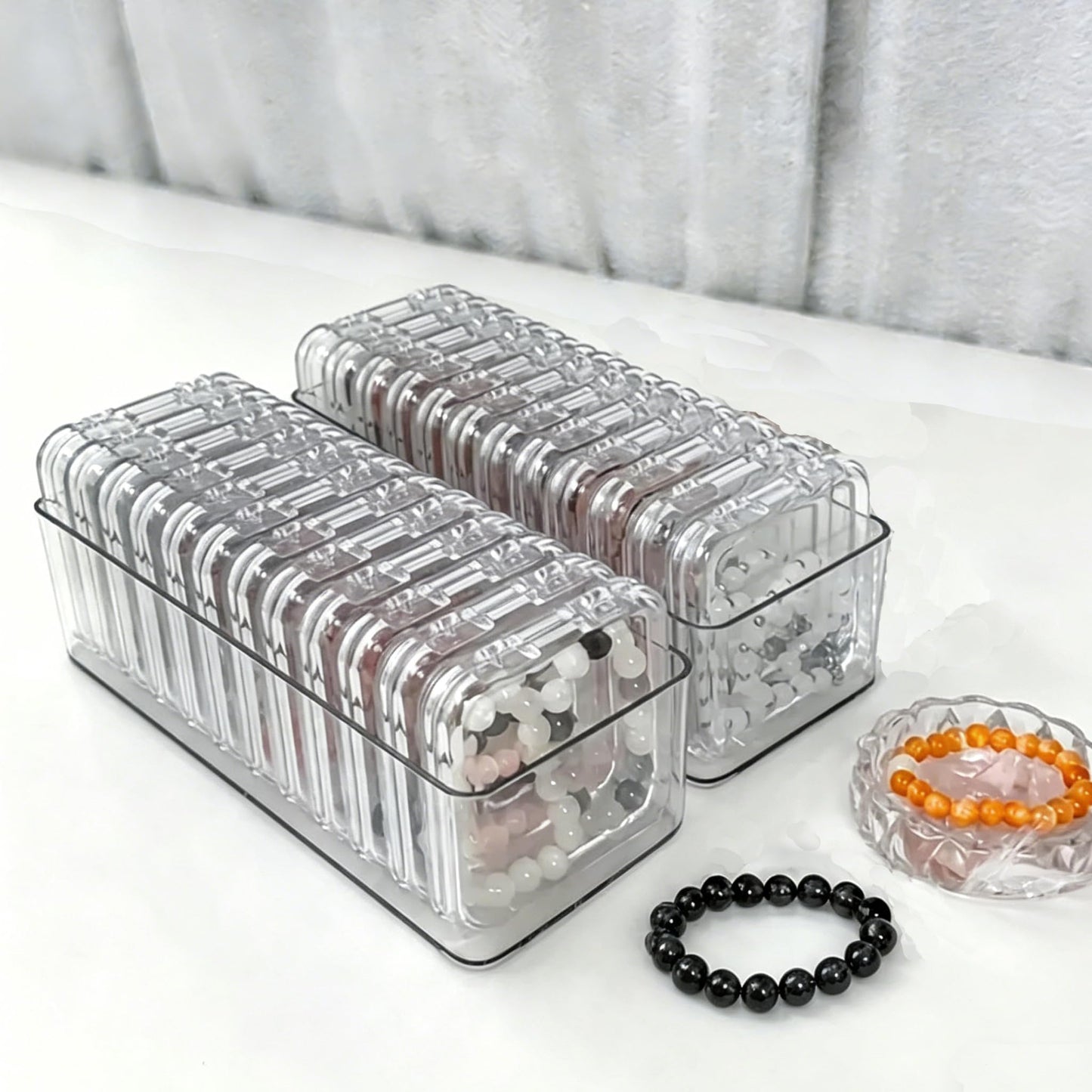 Bead Organizer Box with Lid, 14Pcs Small Beads Organizers and Storage Plastic Cases for Bracelet Making DIY, Jewelry, and Small Parts