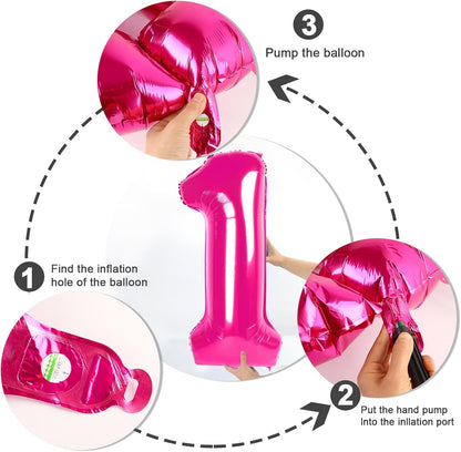 **Skiennix 40-Inch Hot Pink Number Balloons - Perfect for 2nd, 12th, 21st Birthday Celebrations & Events**