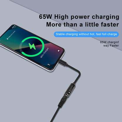 GINTOOYUN PD65W DC5525 to USB-C Charging Cable DC5.5mmx2.5mm Round Female to Type-C Charger Power Adapter Cable for Laptops,Mobile Phones,Tablets, Rechargeables,etc(7Inch)