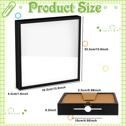 12x12 Traveler Adventure Shadow Box Frame Memory Box for Keepsakes Top Loading Shadow Keepsake Box with Slot for Concert Travel Ticket Stub Memory Wine Bottle Caps Shells Stamps, Creative Travel Gift