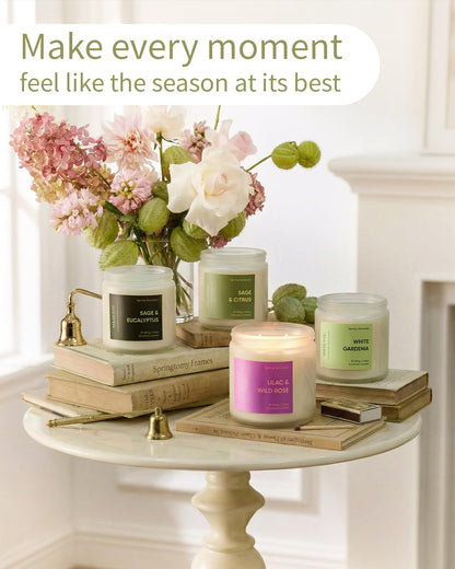 M&SENSE Lemongrass Verbena Scented Candles for Home, 11.6oz Organic Soy Wax, 70 Hours Long Lasting, Natural Non Toxic Clean Burn, 2 Wicks Herbal Smelling Aromatherapy Candle in Large Jar for Cleansing