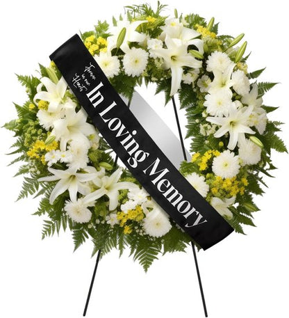 Fanfanwin Funeral Sash - Memorial Ribbon for Casket or Wreath | 58x4'' Black in Loving Memory