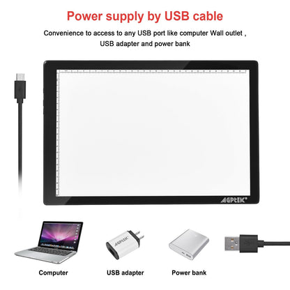 Light Box,Magnetic A4 Light Pad LED Tracing Light Board Physical Buttons Control USB Powered Ultra-thin Dimmable Brightness for Diamond Painting Tatoo Pad Animation,Sketching,Stencilling X-ray Viewing