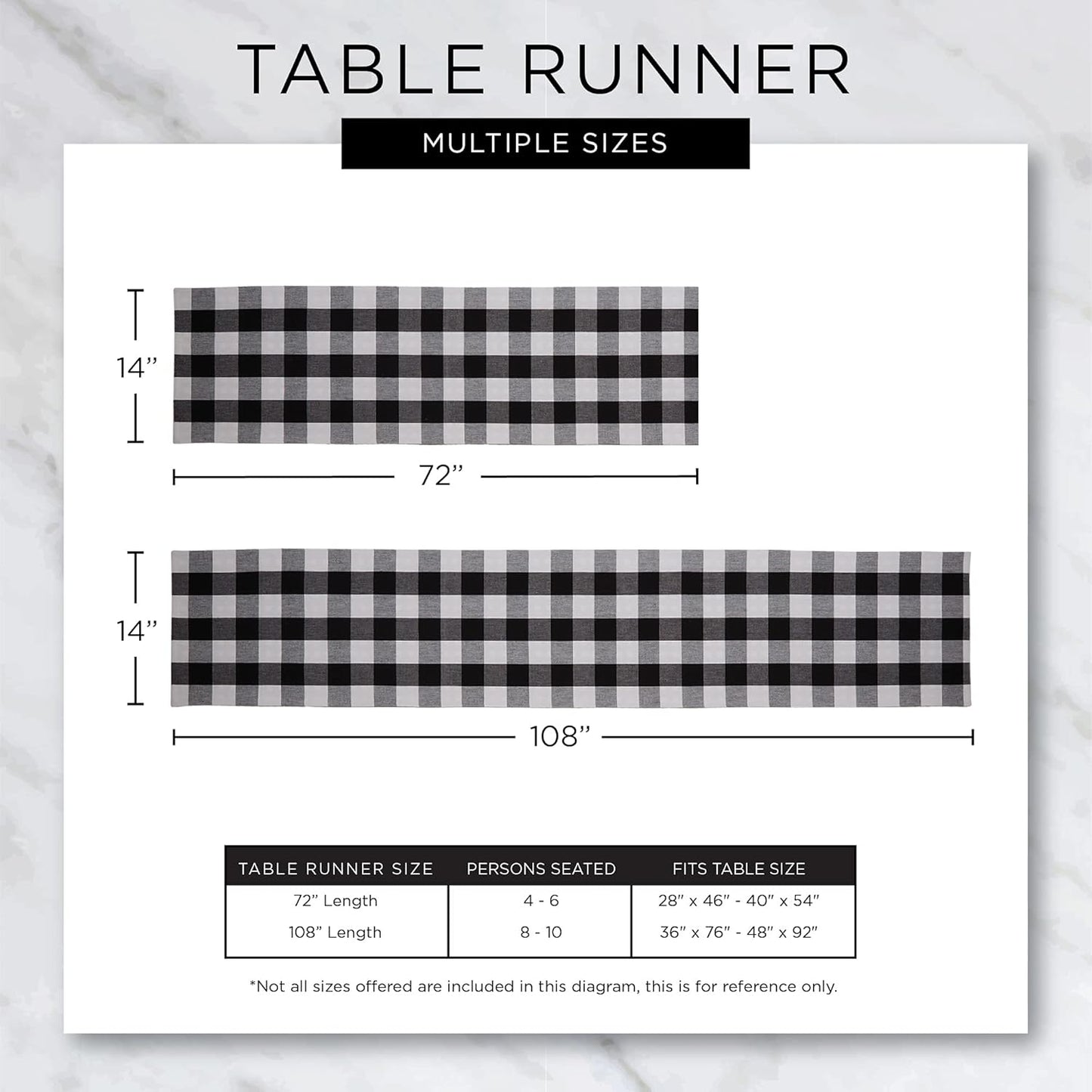 DII Velvet Collection Table Runner, 14x108, Black