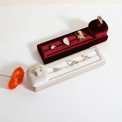CHISTOR Cute Single Ring Holder for selling, Velvet Ring Display Stand for Jewelry Show, Jewelry Storage Display【Beige】
