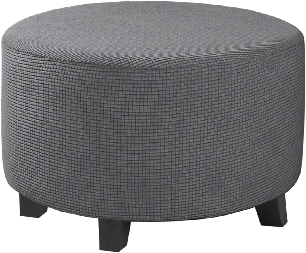 20" 23", H.VERSAILTEX Ottoman Cover Stretch Ottoman Slipcover Round Ottoman Storage Cover Folding Stool Covers