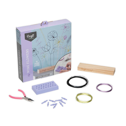 Craft Crush Wire Flowers - Create Unique Craft Wire Flower Designs with Easy to Use Tool and Guide with Display Stand - for Teens and Adults Ages 12, 13, 14, 15 and Up