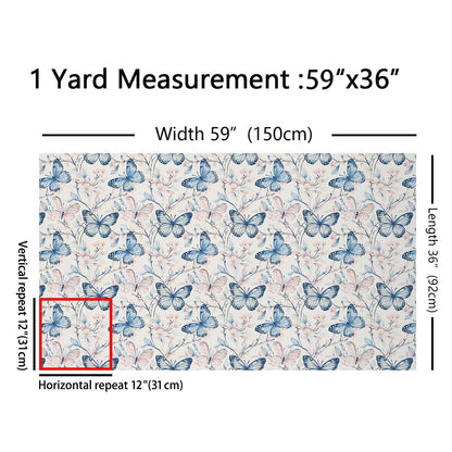 Dreamy Butterflies Fabric by The Yard,Pink Blooming Flowers Soft Flannel Polyester No Stretch Fabric,Spring Botanical Decor Kids Girls Women Crafts & Sewing Supplies,3 Yards,108" L x 59" W