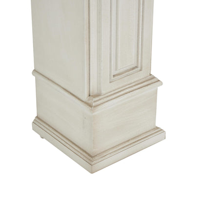 Deco 79 Wooden Fireplace Mantle Freestanding with Leaf Accents, 47" x 9" x 43", White
